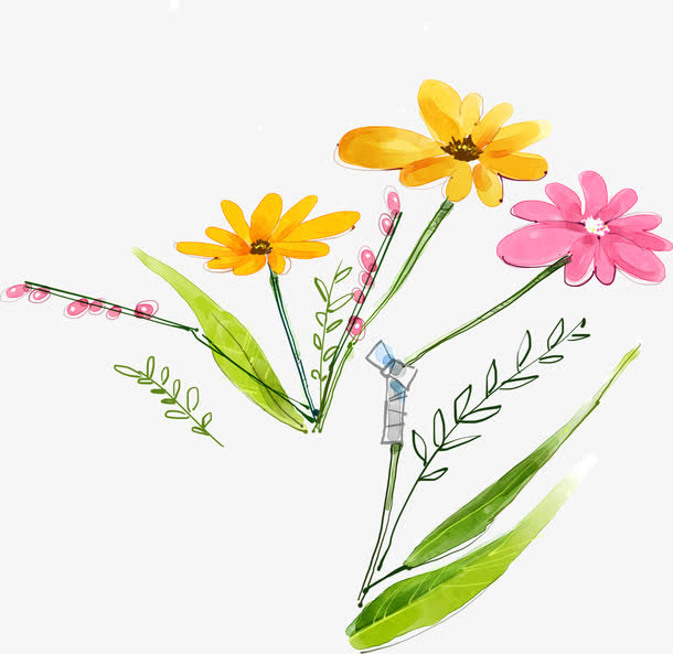 手绘清新卡通花朵