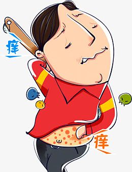 挠痒痒的男孩卡通医疗