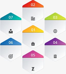 矢量六边形图表标签