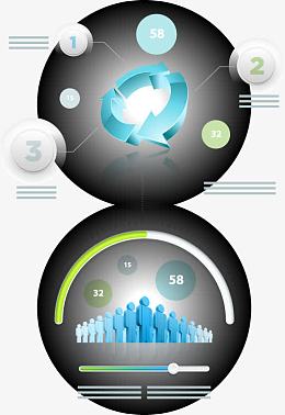 时尚人物分析信息图表矢量素材,