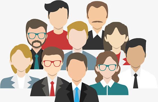 10人卡通商务团队矢量素材