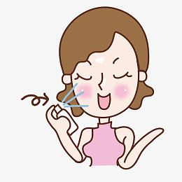 卡通 女孩 没用 健康 美容手法 按