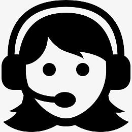 女人与耳机图标