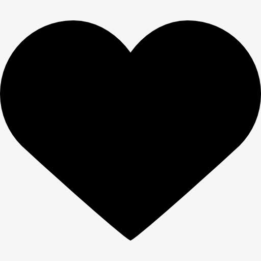 喜欢黑色的心按钮图标