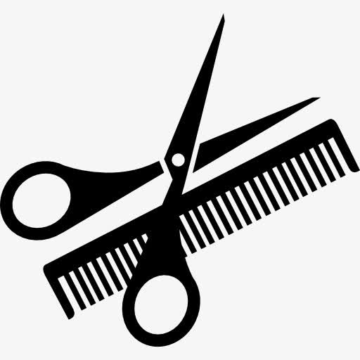 卡通剪头发人物男孩理发二月龙抬头手绘元素psdpng手绘理发器剪刀工具