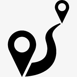 两点之间的距离的旅行图标