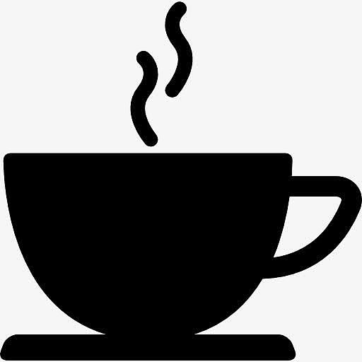 咖啡杯热饮料的黑色剪影图标