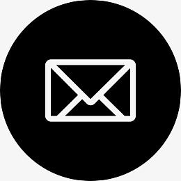 新的电子邮件大纲符号在黑色的圆形按钮图标
