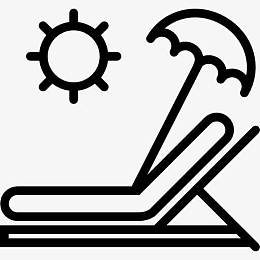 日光浴浴床图标