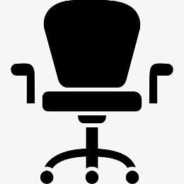扶手椅带轮子的工作室家具图标