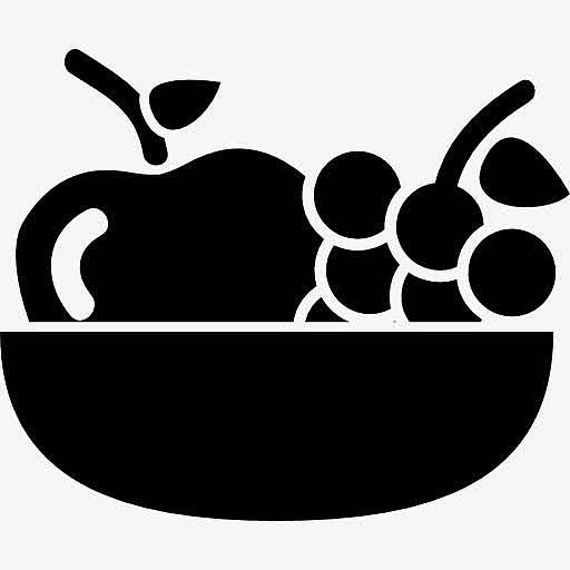 苹果和葡萄放在碗里图标