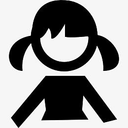 女孩梳着马尾辫图标