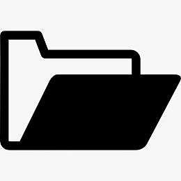 打开文件夹的黑色和白色的变种图标