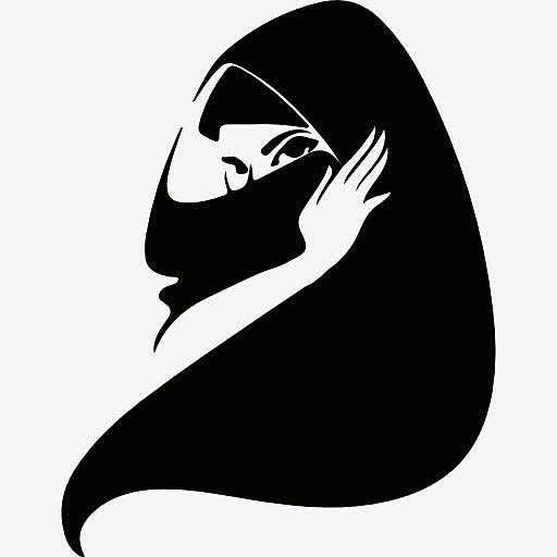 穆斯林妇女带头巾的图标