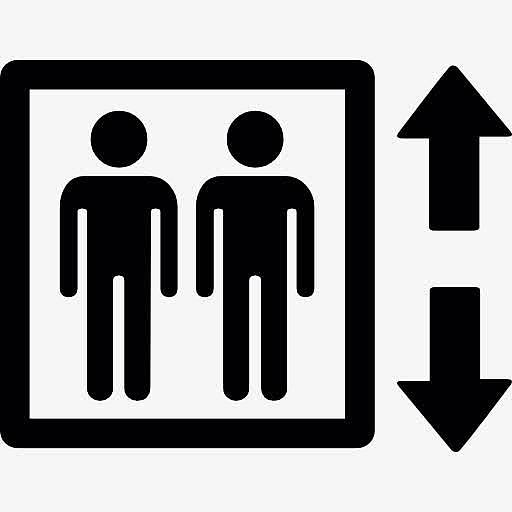 电梯和两个人标志图标