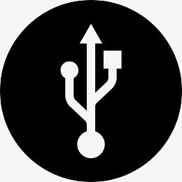 USB界面圆形符号图标