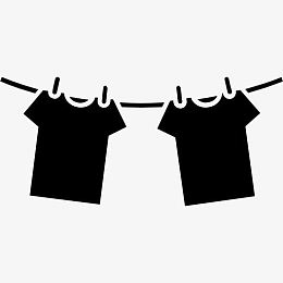 衣服挂在绳干燥图标