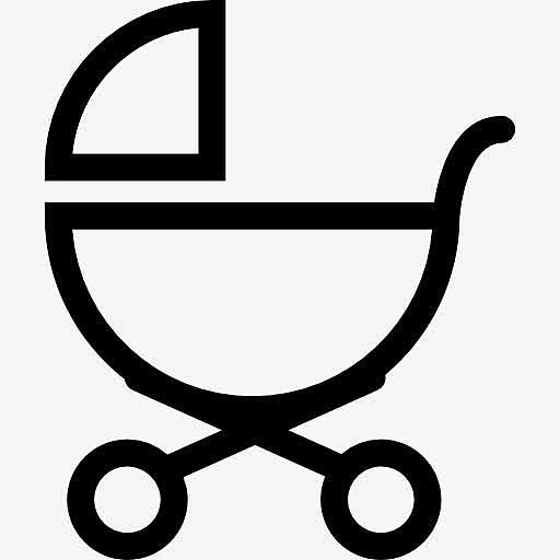 婴儿车的侧面轮廓图标