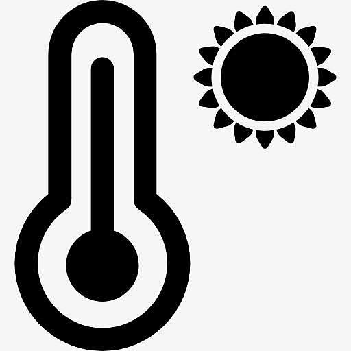 温度计和太阳图标