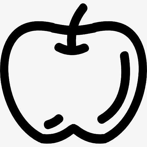 苹果手绘水果轮廓图标