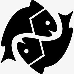 双鱼星座符号图标