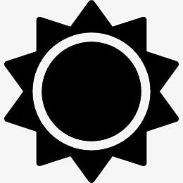 太阳黑形状图标