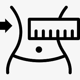 女体操运动员测量她的腰图标
