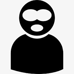 恐怖的男人剪影与阀盖罩图标