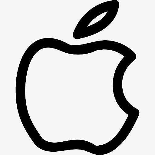 苹果品牌的手绘LOGO的轮廓图标
