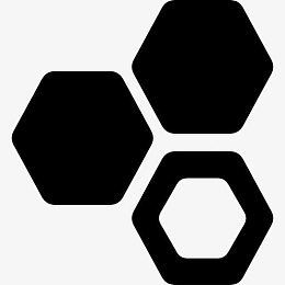 三个六边形细胞标志图标
