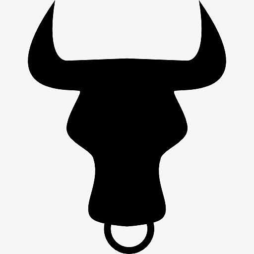金牛座的星座符号牛头前图标