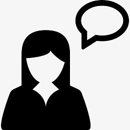 女人与语音气球图标