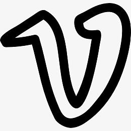 Vimeo手绘LOGO的轮廓图标