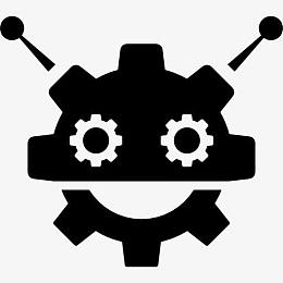 robocog标志的机器人齿轮头的形状图标