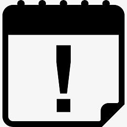 感叹警示标识提醒日历页图标