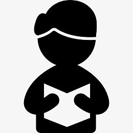 男孩正在读一本书图标