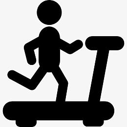 人在跑步机上跑步的身影从侧面图标