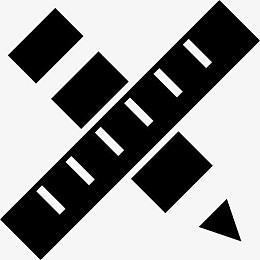 铅笔和尺子形成交叉图标