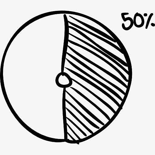 圆平面百分之50素描图标