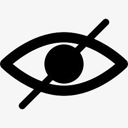 盲符号的眼睛斜线图标