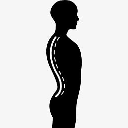 柱内的男性人体剪影在侧视图图标