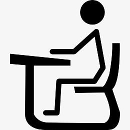 学生贴的人坐在椅子上上课桌图标
