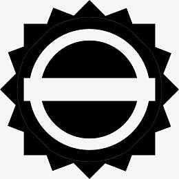 黑色的圆形标签和白色旗帜图标