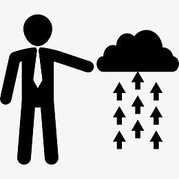 商人将数据上传到云图标