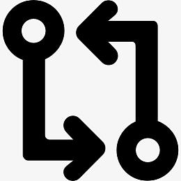 两直线方形交换图标