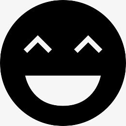 笑的表情黑快乐的脸图标