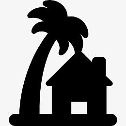 海滩的房子图标