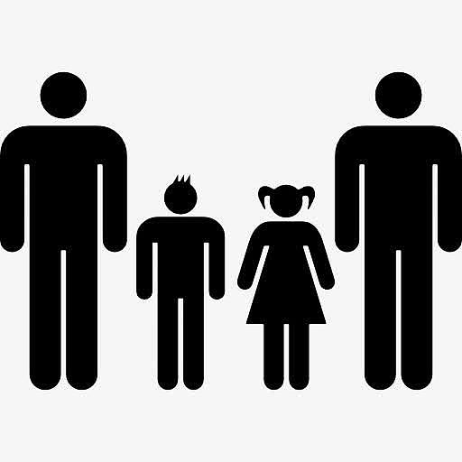 熟悉组与两个父亲一个儿子和一个女儿图标