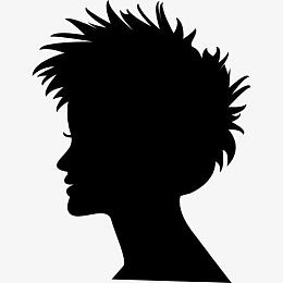 女人头短头发的轮廓图标