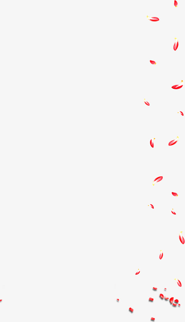 红色随风飘扬的花瓣